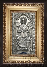 Икона "Николай Чудотворец на престоле" (в серебре)