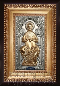 Икона "Николай Чудотворец на престоле" (позолота)