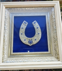 Сувенір "Підкова" (синя, сріблення)