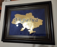 Сувенір "Карта України" (позолота)