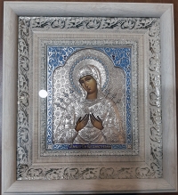 Ікона Богородиці "Семистрільна" (сріблення, 25х27)