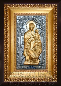 Икона "Николай Чудотворец на престоле" (позолота)