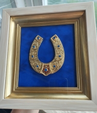 Сувенір "Підкова" (синя, позолота)