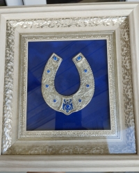 Сувенір "Підкова" (синя, сріблення)